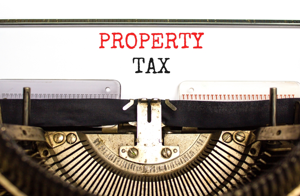 property tax, typewriter, typed on paper